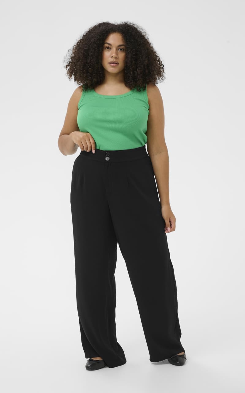 Kaffe Curve- Roxana Wide Trousers in Black Deep - Pant