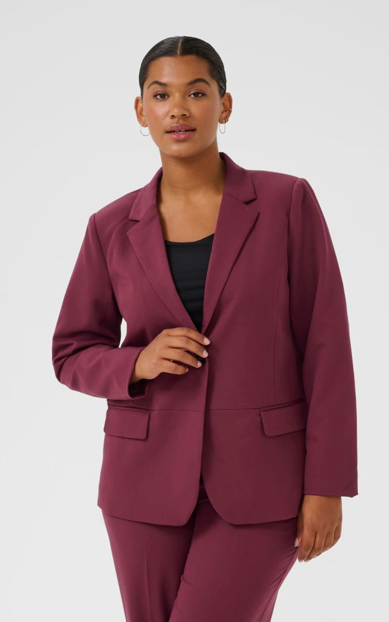 Kaffe Curve- Sakira Blazer in Windsor Wine - BLAZER