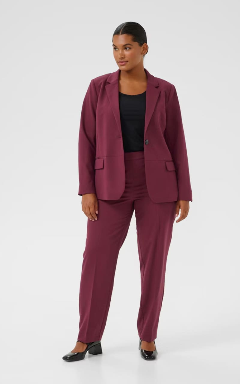 Kaffe Curve- Sakira Blazer in Windsor Wine - BLAZER