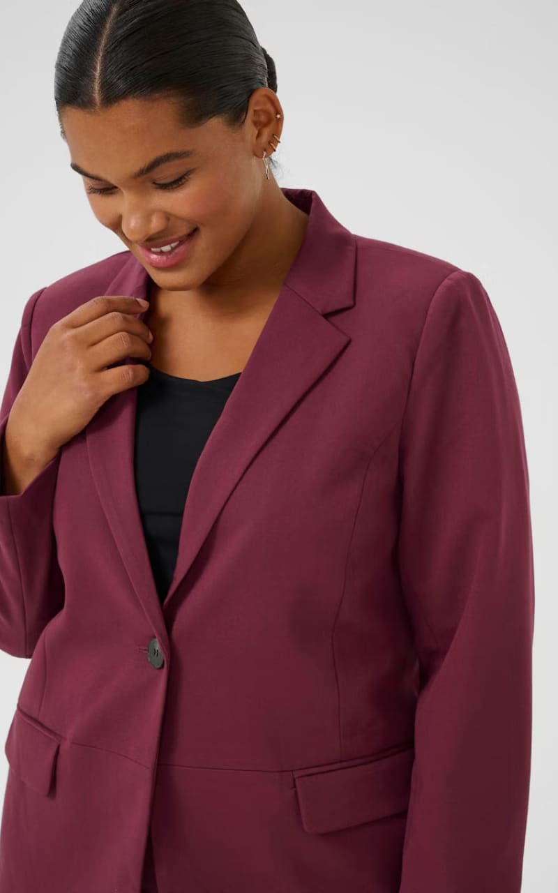 Kaffe Curve- Sakira Blazer in Windsor Wine - BLAZER