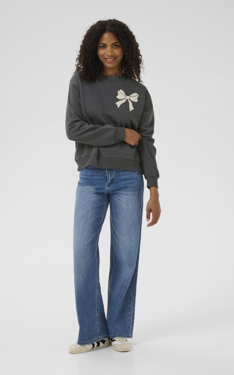 Kaffe- Elenora Sweatshirt in Black Oyster - SWEATER &