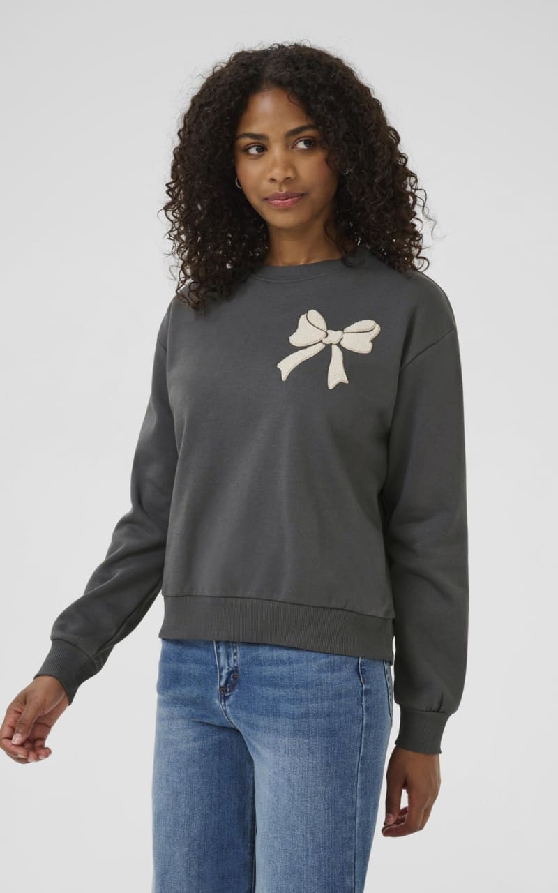Kaffe- Elenora Sweatshirt in Black Oyster - SWEATER &