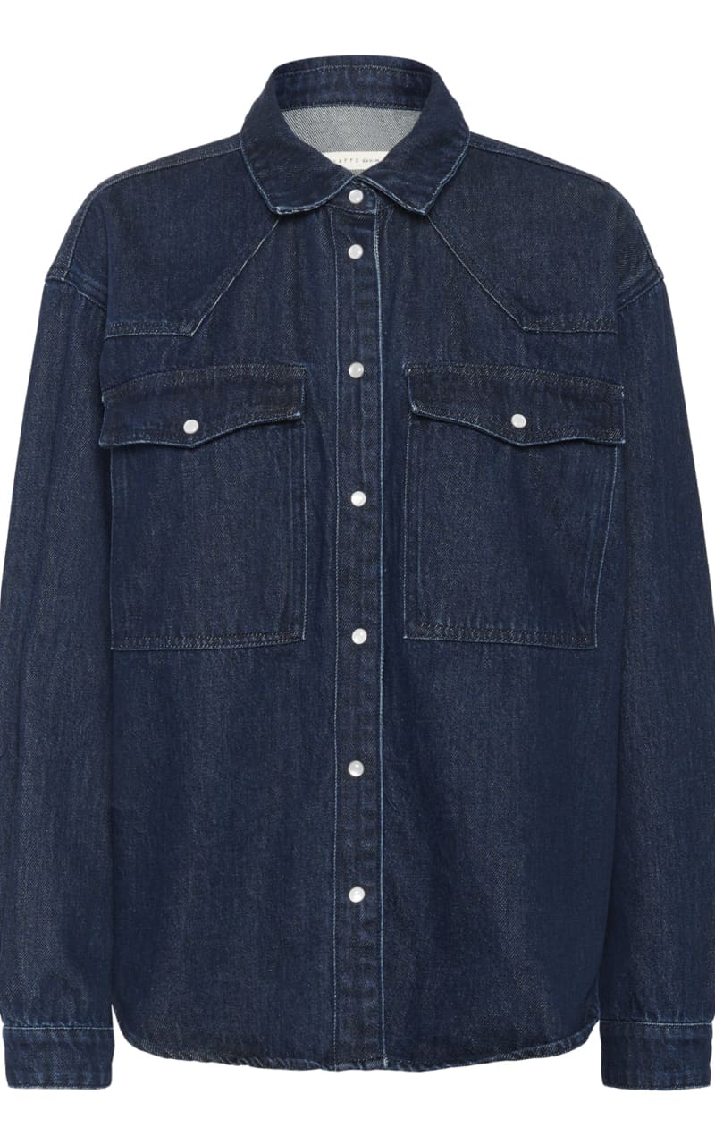 Kaffe- Eloise Denim Shirt in Dark Blue - denim