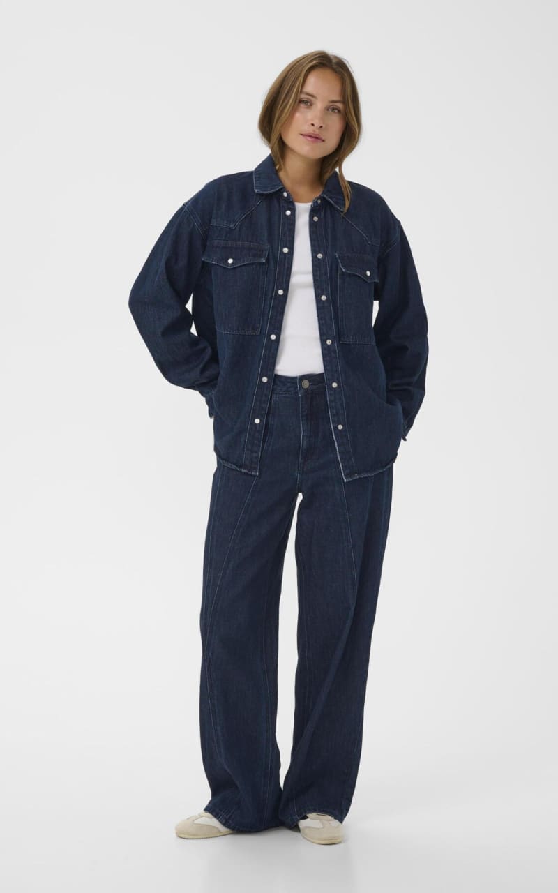 Kaffe- Eloise Denim Shirt in Dark Blue - denim