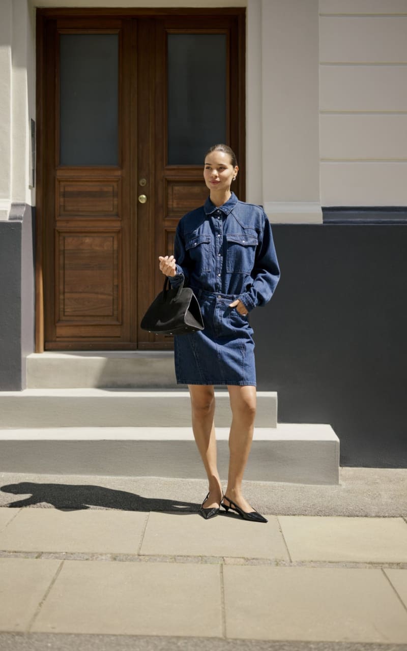 Kaffe- Eloise Denim Shirt in Dark Blue - denim