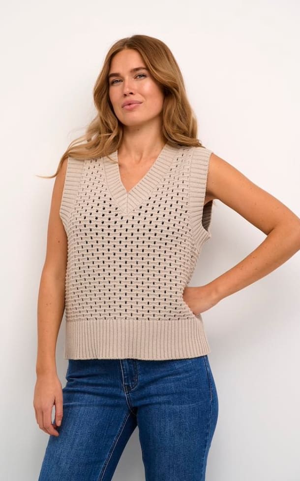 Kaffe- Else Knitted Vest - sweater