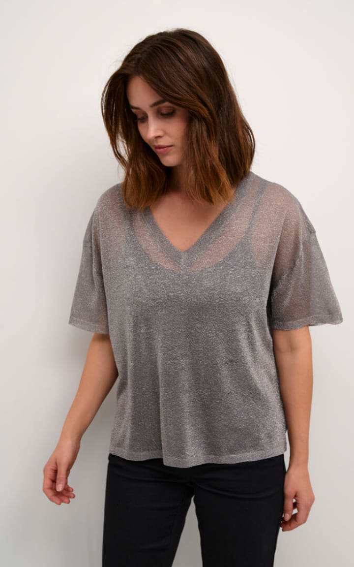 Kaffe- Julia V-neck Tee - Shirts & Tops