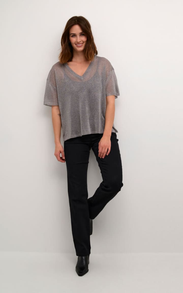 Kaffe- Julia V-neck Tee - Shirts & Tops