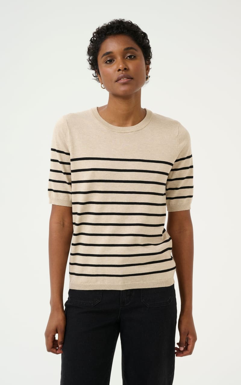 Kaffe- Lizza Stripe Pullover - Black / XS - sweater