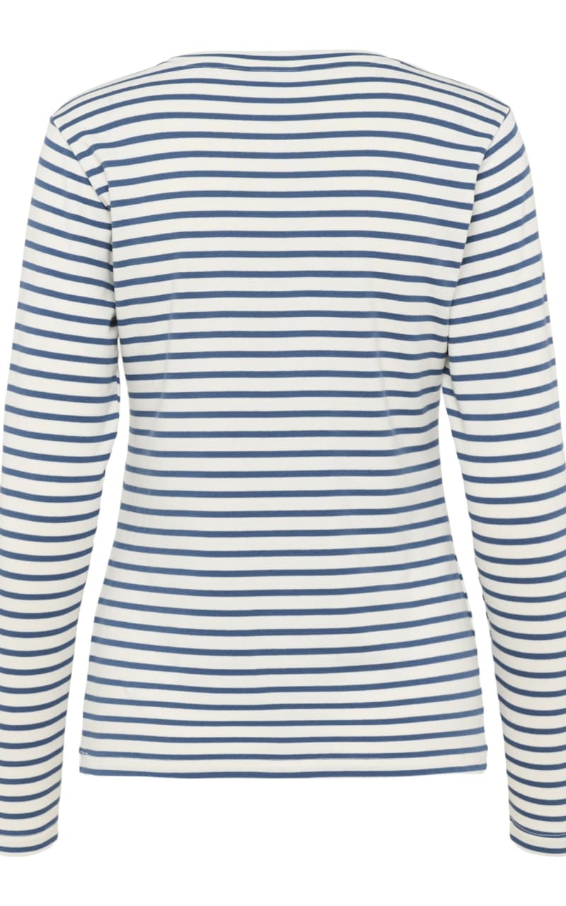 Kaffe- Liddy Striped Long Sleeve in Chalk/ Bering Sea