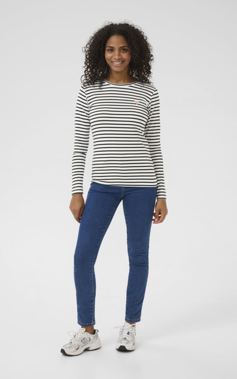Kaffe- Liddy Striped Long Sleeve in Chalk/ Midnight