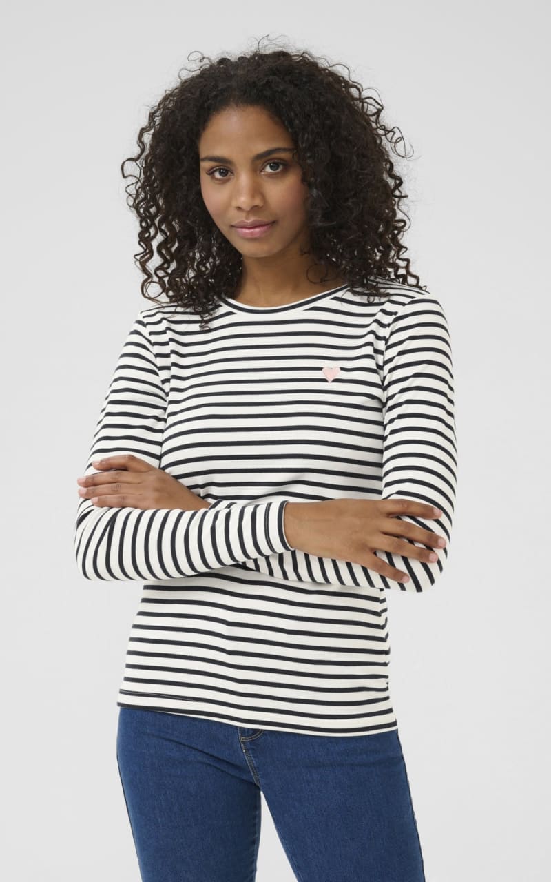 Kaffe- Liddy Striped Long Sleeve in Chalk/ Midnight