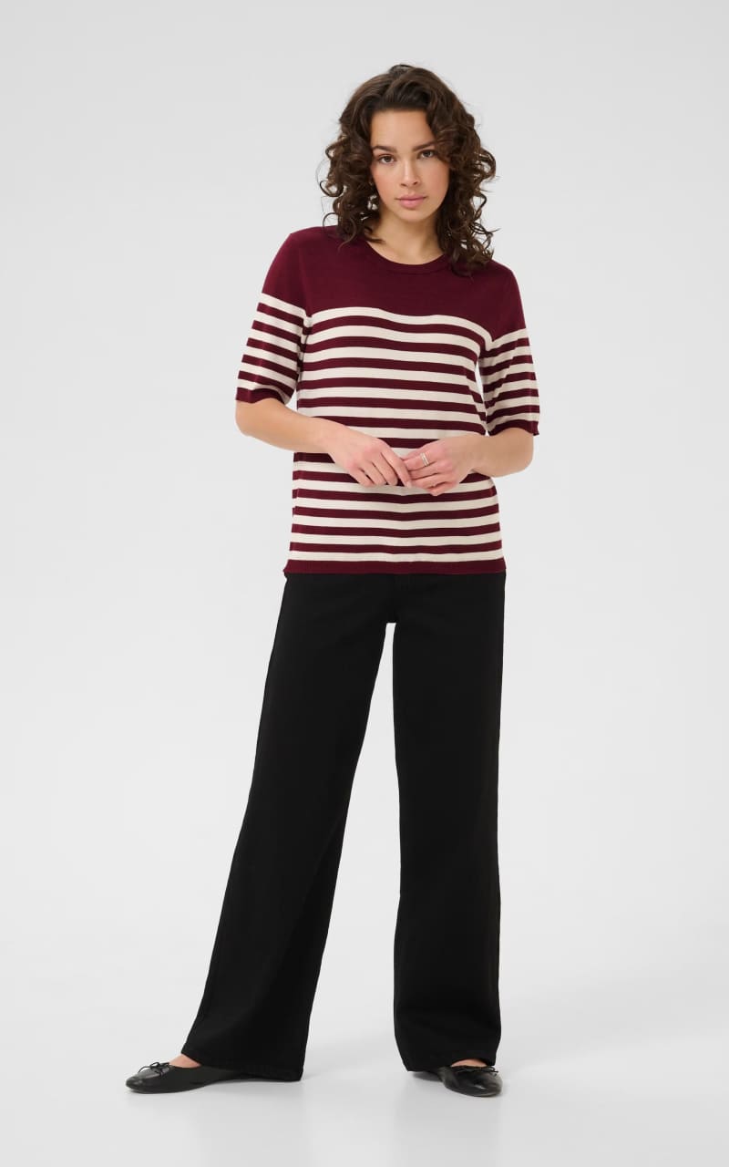 Kaffe- Lizza Striped Sweater in Windsor/Turtledove