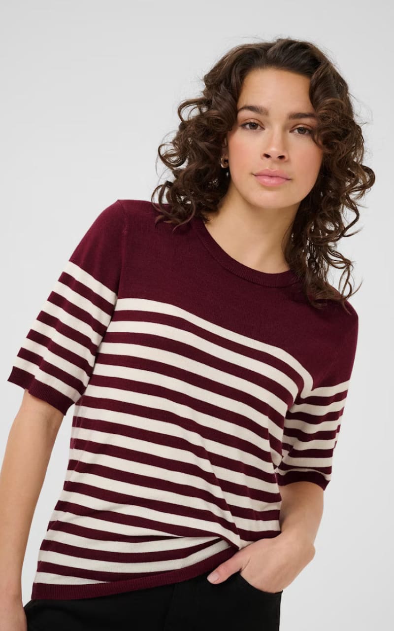Kaffe- Lizza Striped Sweater in Windsor/Turtledove