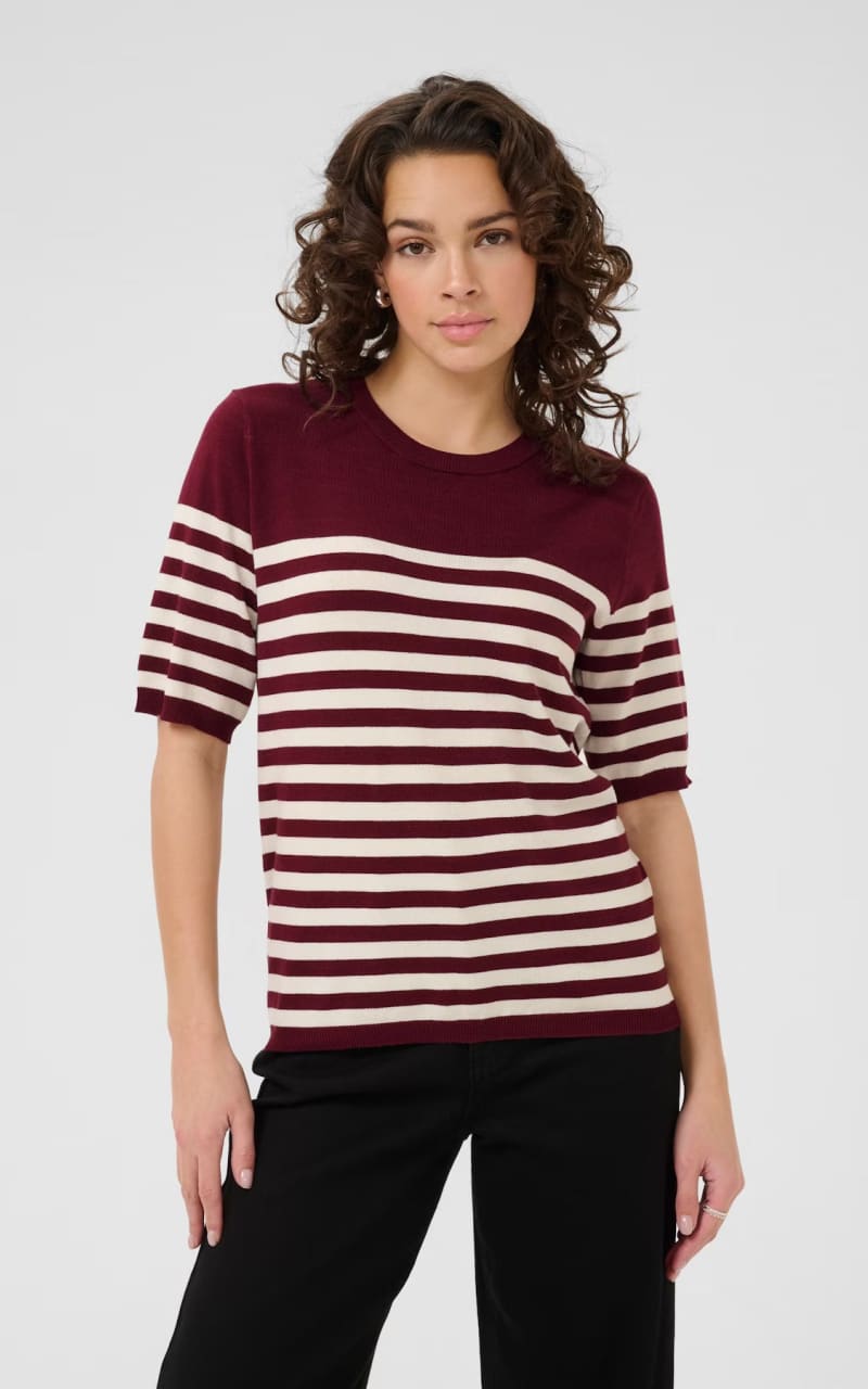 Kaffe- Lizza Striped Sweater in Windsor/Turtledove