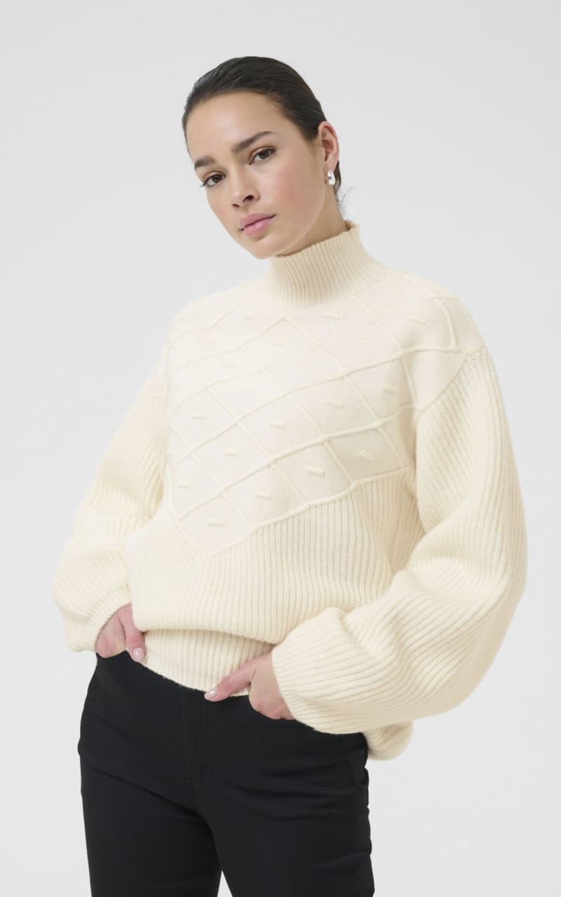 Kaffe- Maddie Pullover in Chalk - SWEATER & SWEATSHIRT