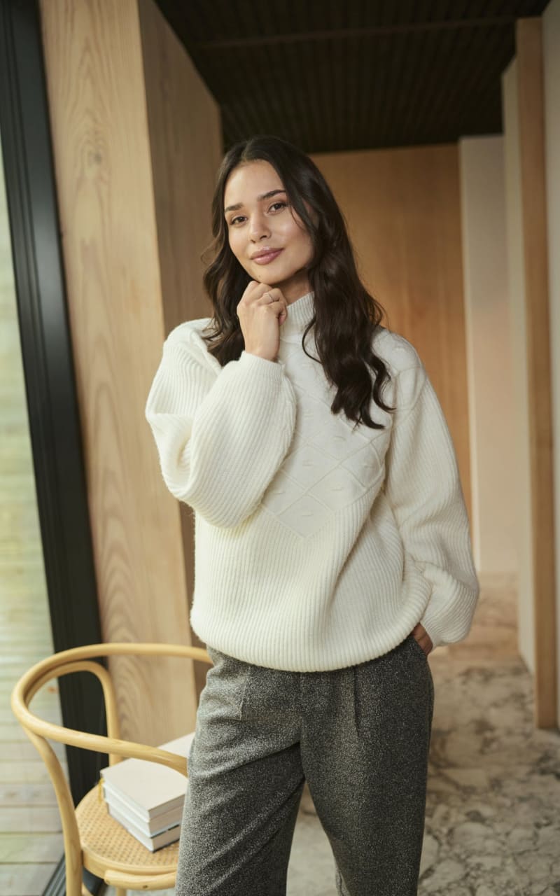 Kaffe- Maddie Pullover in Chalk - SWEATER & SWEATSHIRT
