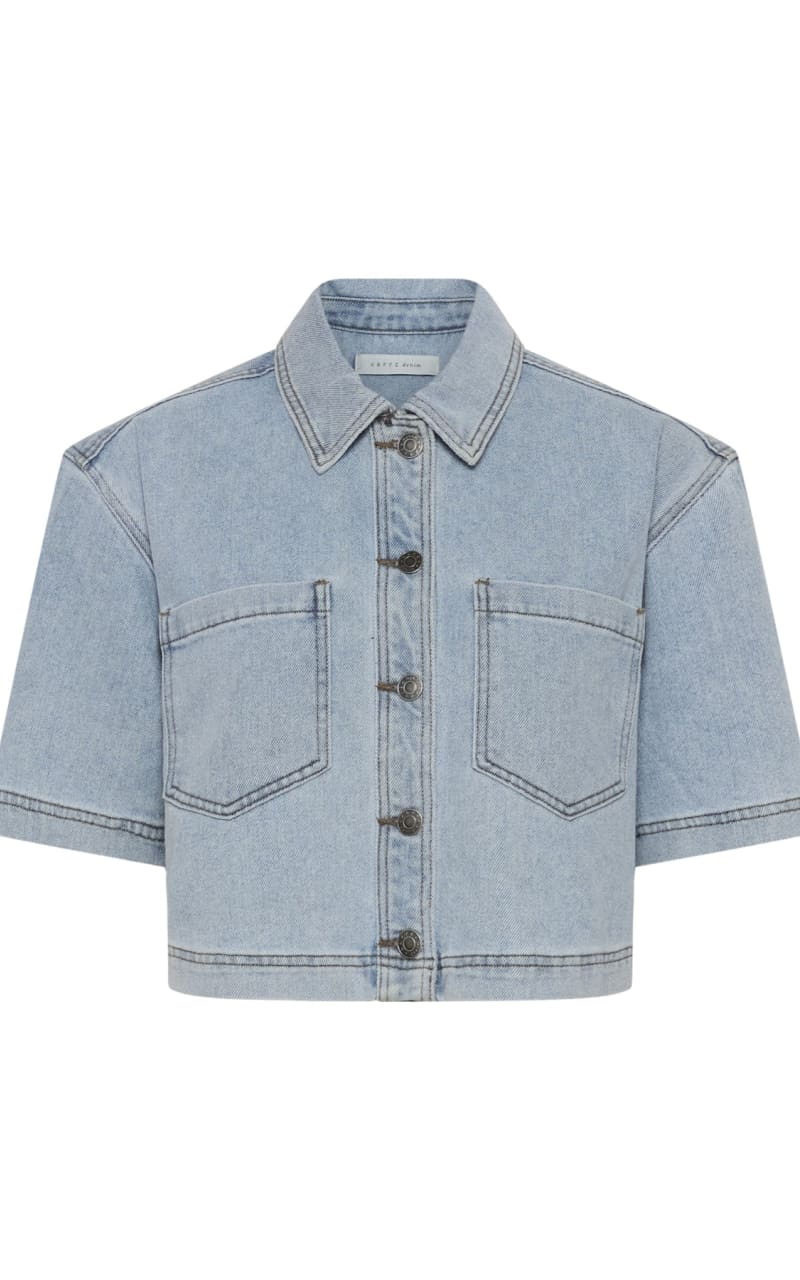 Kaffe- Minna Denim Shirt in Light Blue Wash - JACKET