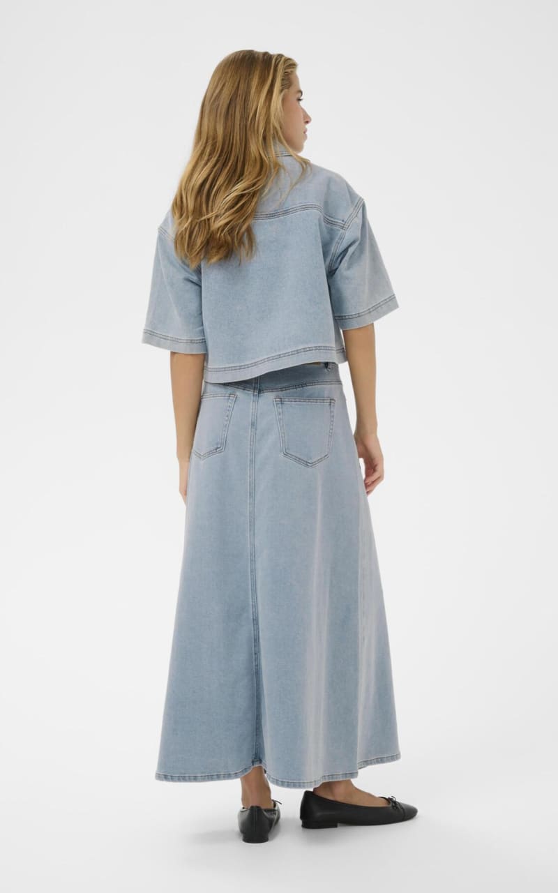 Kaffe- Minna Denim Shirt in Light Blue Wash - JACKET