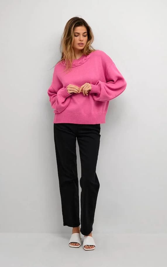 Bright pink jumper store zara