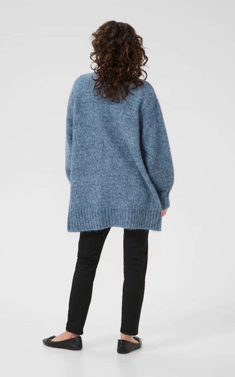 Kaffe- Trina Knit Cardigan in Bering Sea Melange - SWEATER