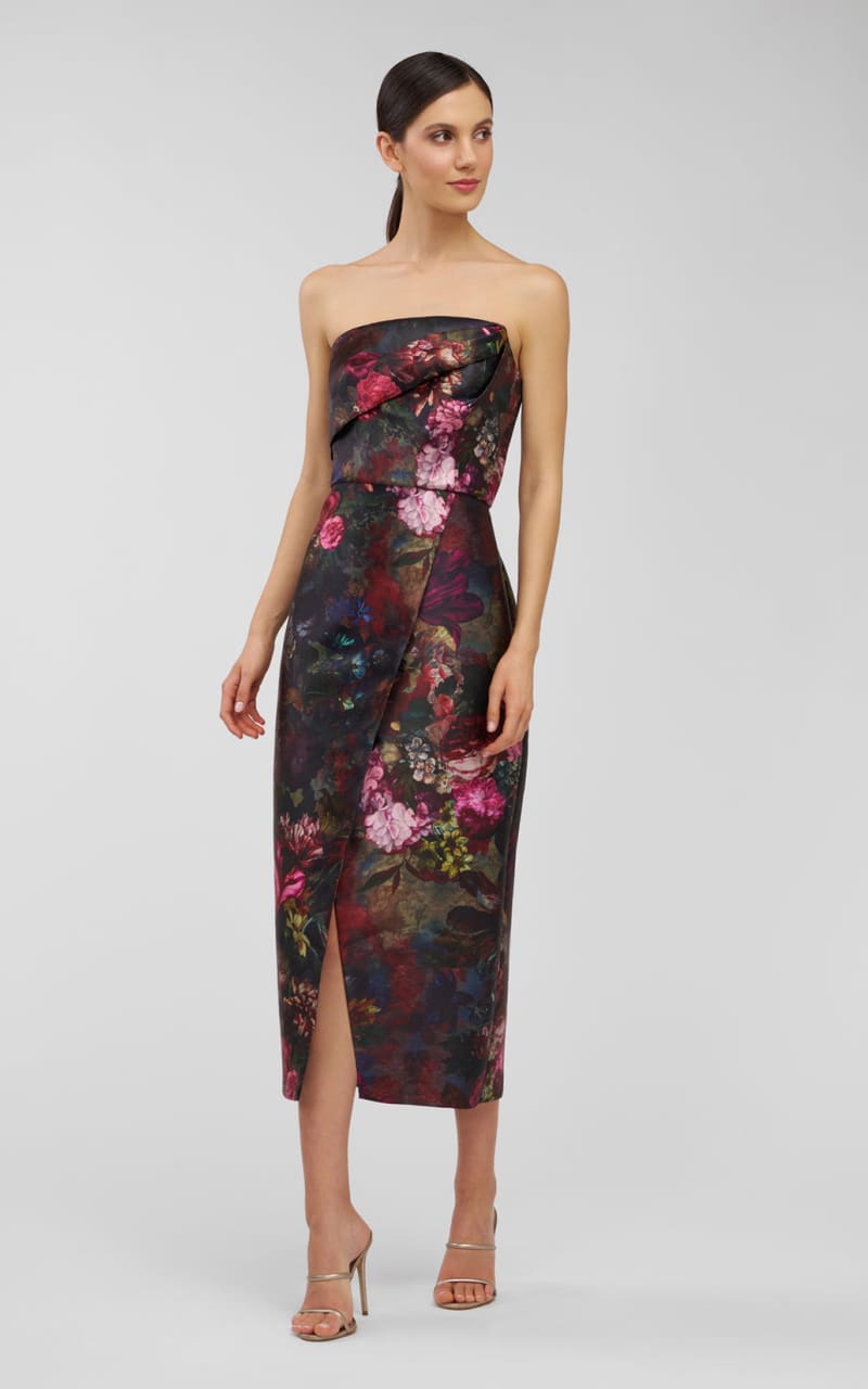 Kay Unger- Amelie Midi Dress in Mulberry - DRESS