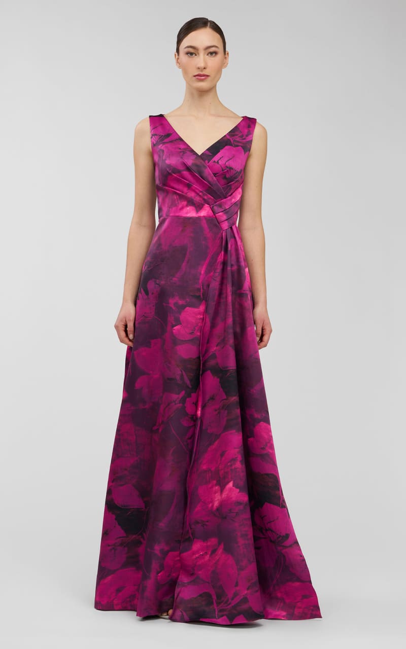 Kay Unger- Cecilia Gown in Vivid Berry - DRESS