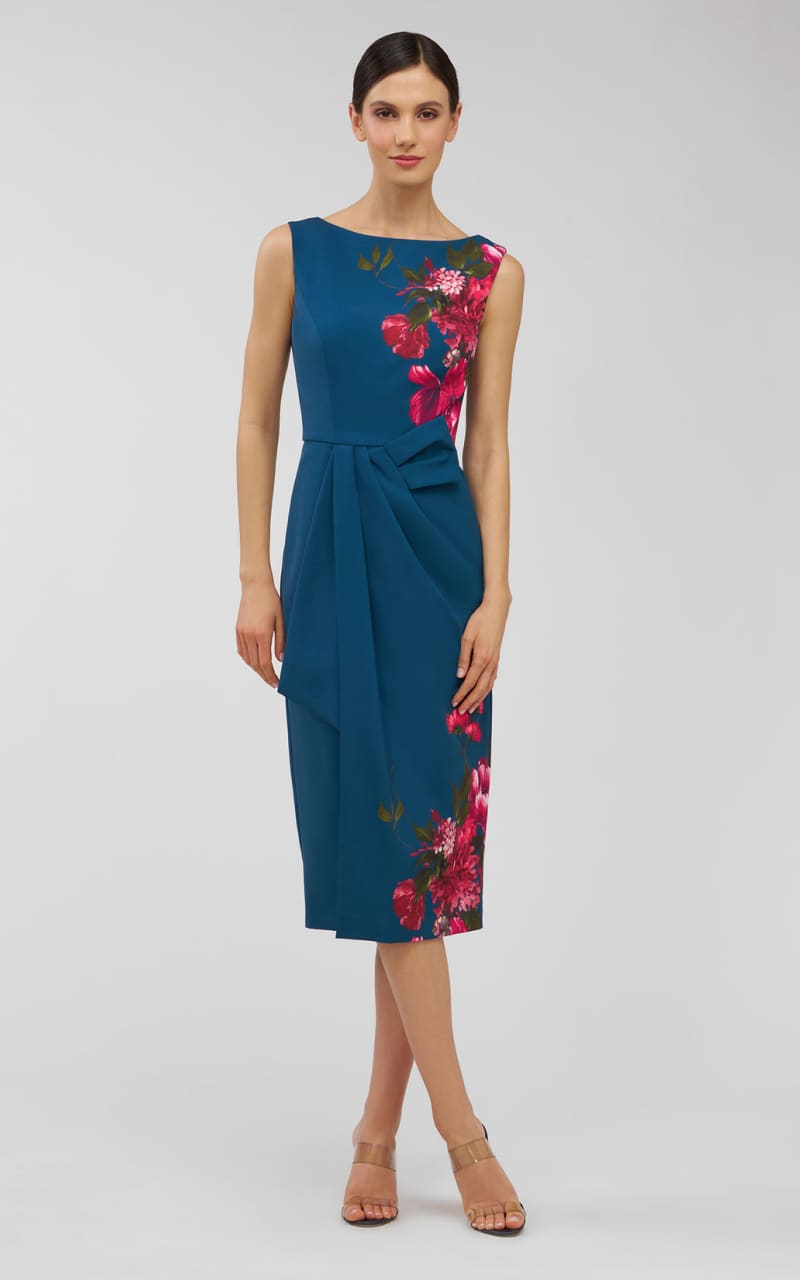 Kay Unger Devin Midi Dress in Blue Opal DRESS