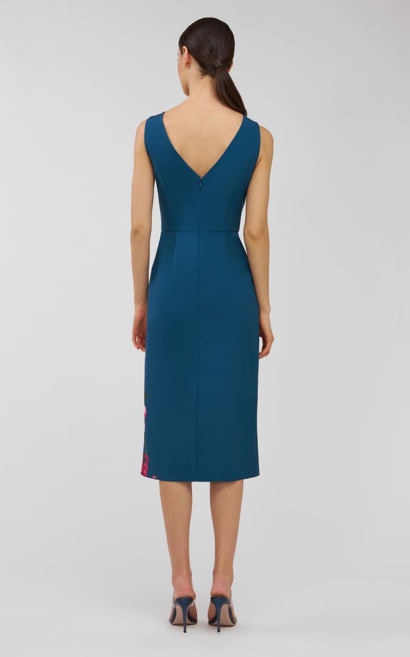 Kay Unger Devin Midi Dress in Blue Opal DRESS