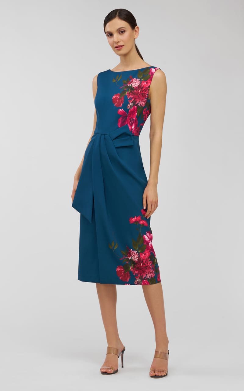 Kay Unger Devin Midi Dress in Blue Opal DRESS