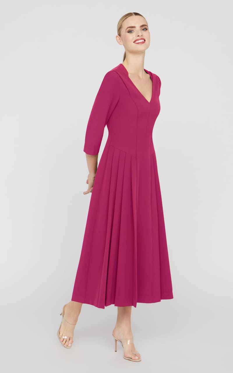 Kay Unger- Enola Tea Length Dress in Sangria - DRESS