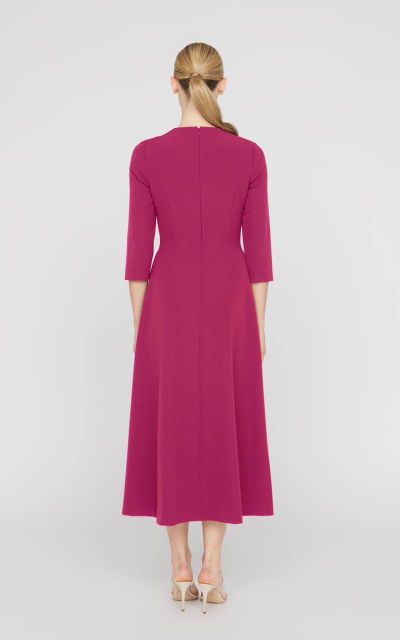 Kay Unger- Enola Tea Length Dress in Sangria - DRESS