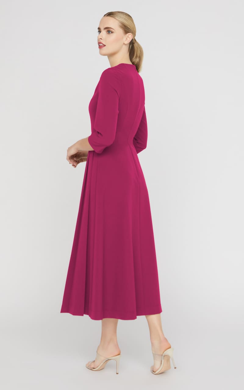 Kay Unger- Enola Tea Length Dress in Sangria - DRESS