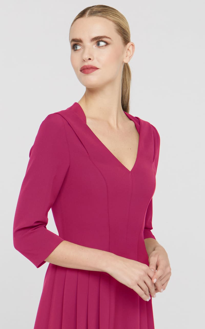 Kay Unger- Enola Tea Length Dress in Sangria - DRESS