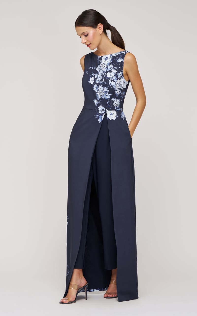 Kay Unger- Esti Walk Thru Jumpsuit in Midnight Blue