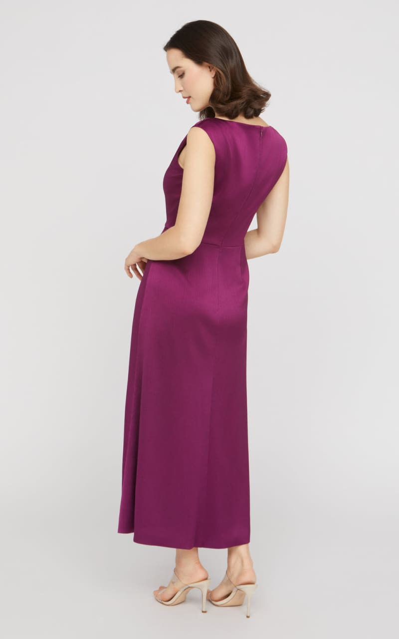 Kay Unger- Ginger Tea Length Dress in Mulberry - DRESS