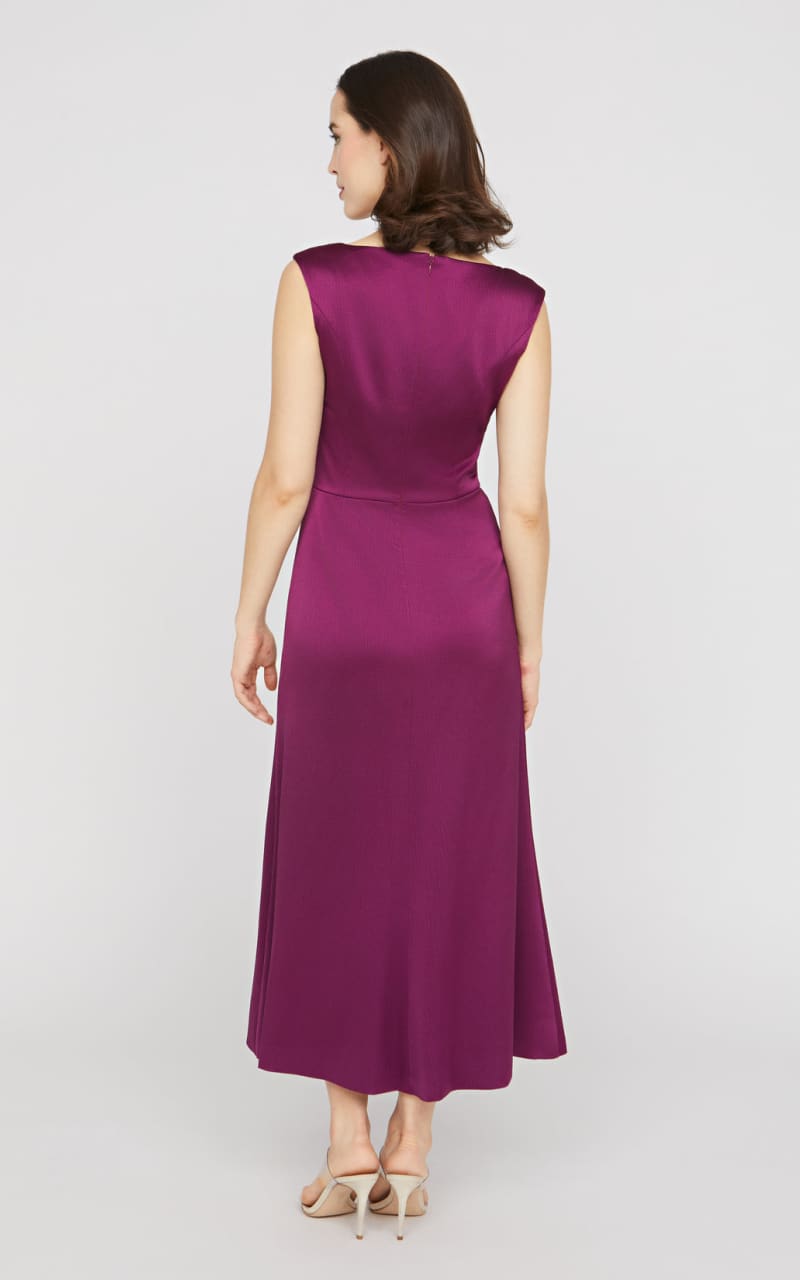 Kay Unger- Ginger Tea Length Dress in Mulberry - DRESS