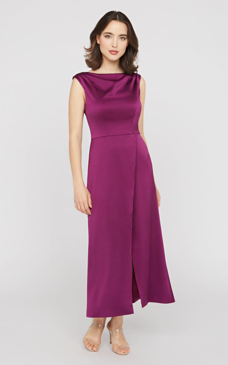 Kay Unger- Ginger Tea Length Dress in Mulberry | floc boutique Kay Unger- Ginger Tea Length Dress in Mulberry | floc boutique