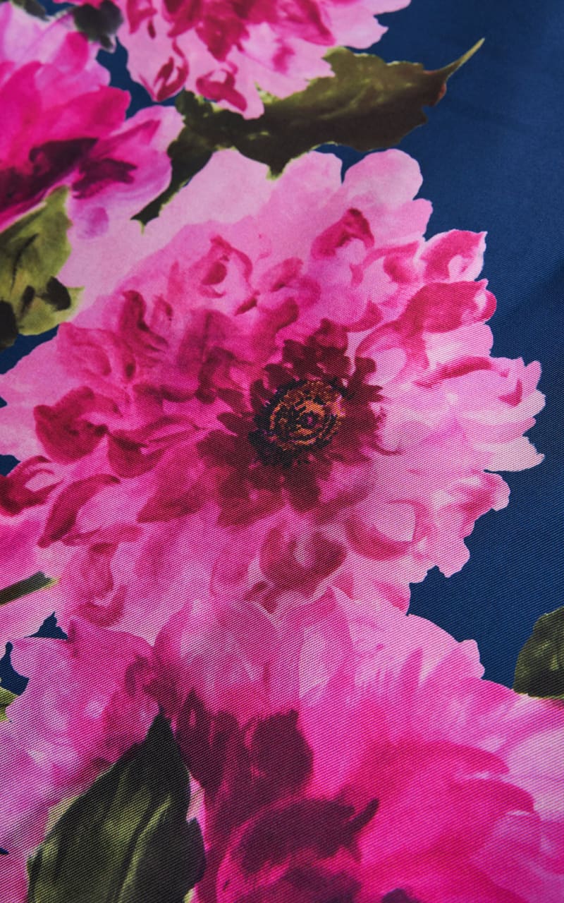 Kay Unger- Ina Tea Length Gown in Dark Ink French Rose