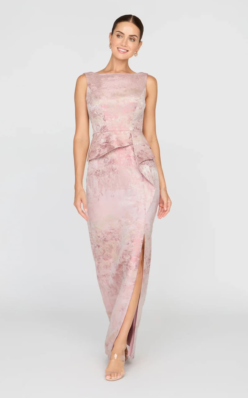 Kay Unger- Luciana Column Gown in Bloom - DRESS