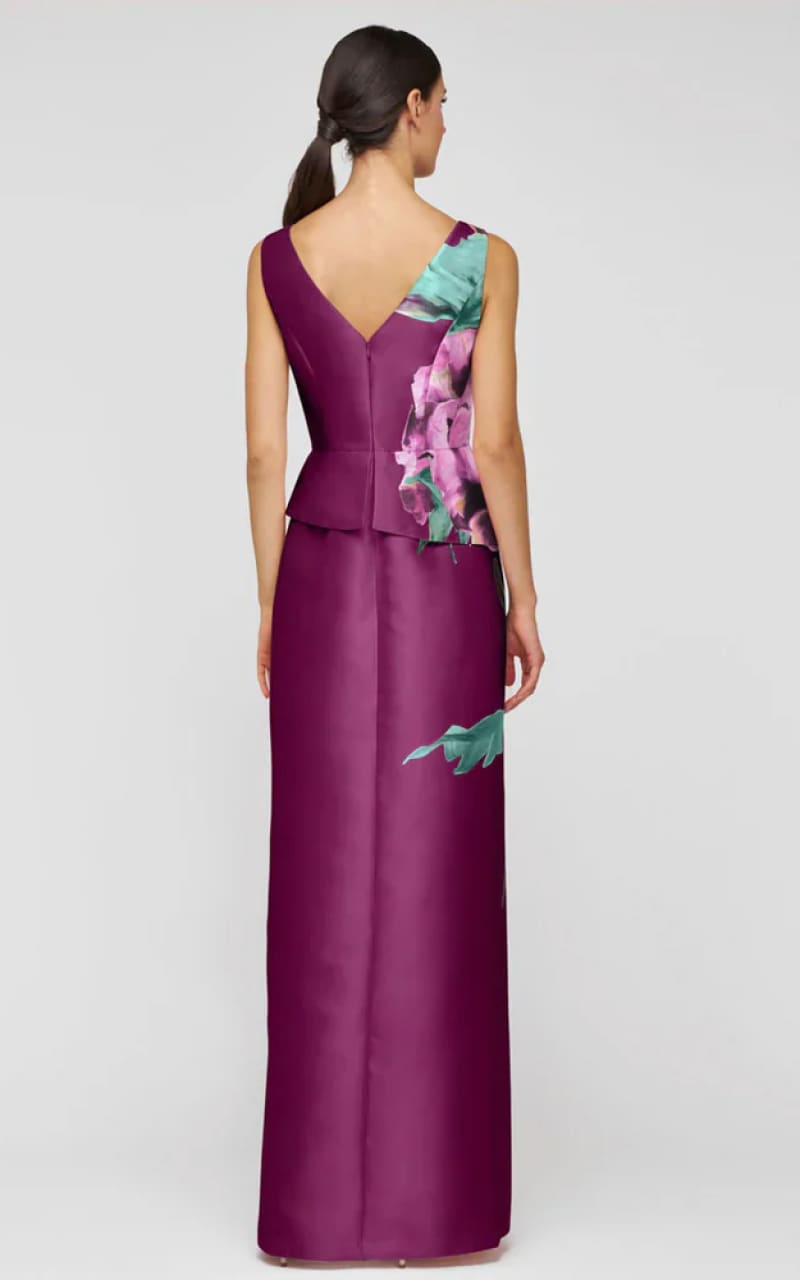 Kay Unger- Luciana Column Gown in Mulberry - DRESS