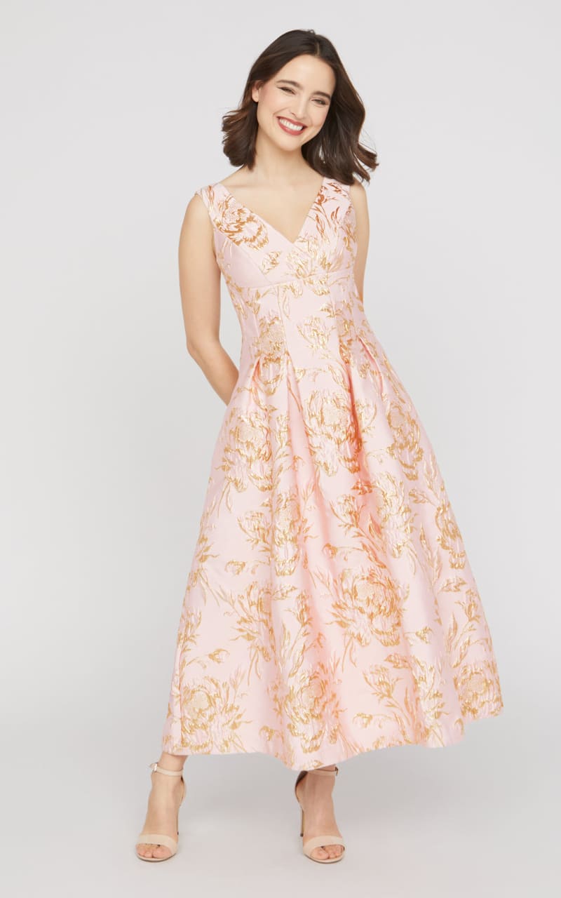 Kay Unger- Saylor Tea Length Dress in Blush - DRESS