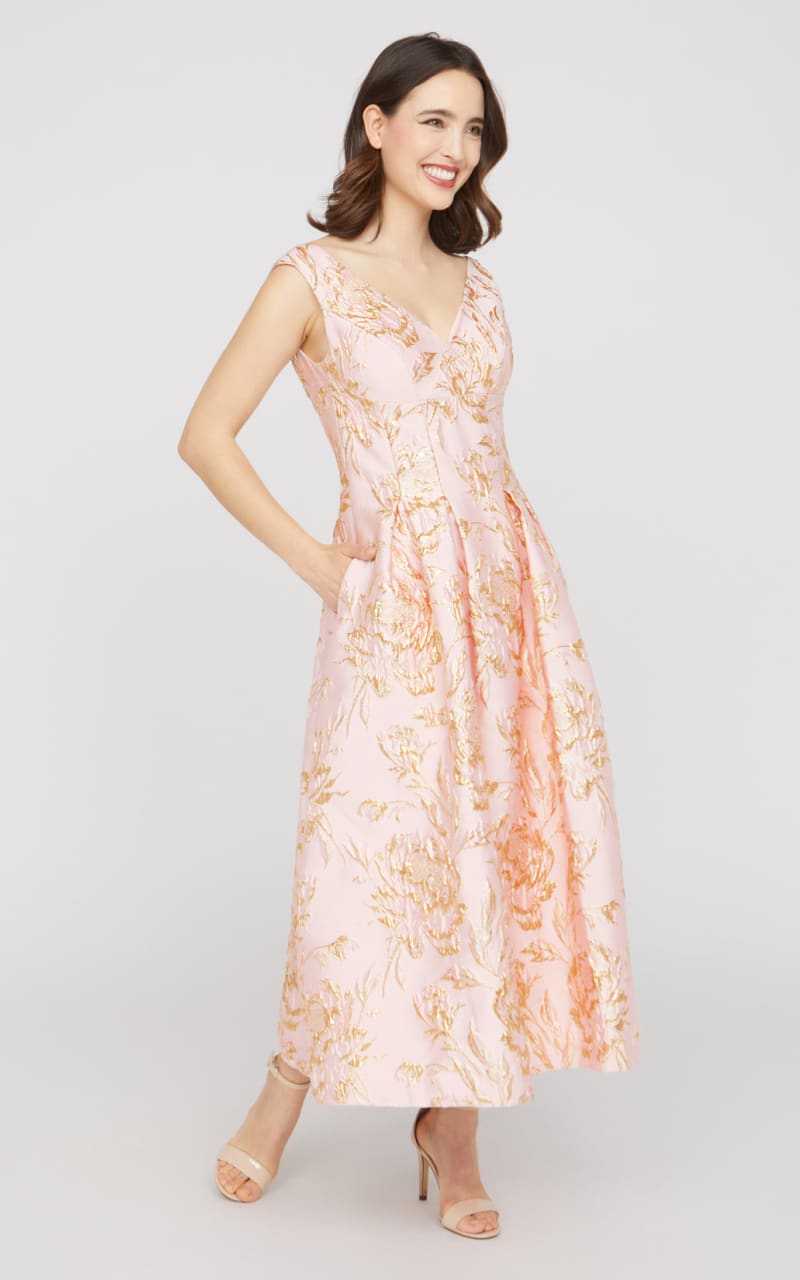 Kay Unger- Saylor Tea Length Dress in Blush - DRESS