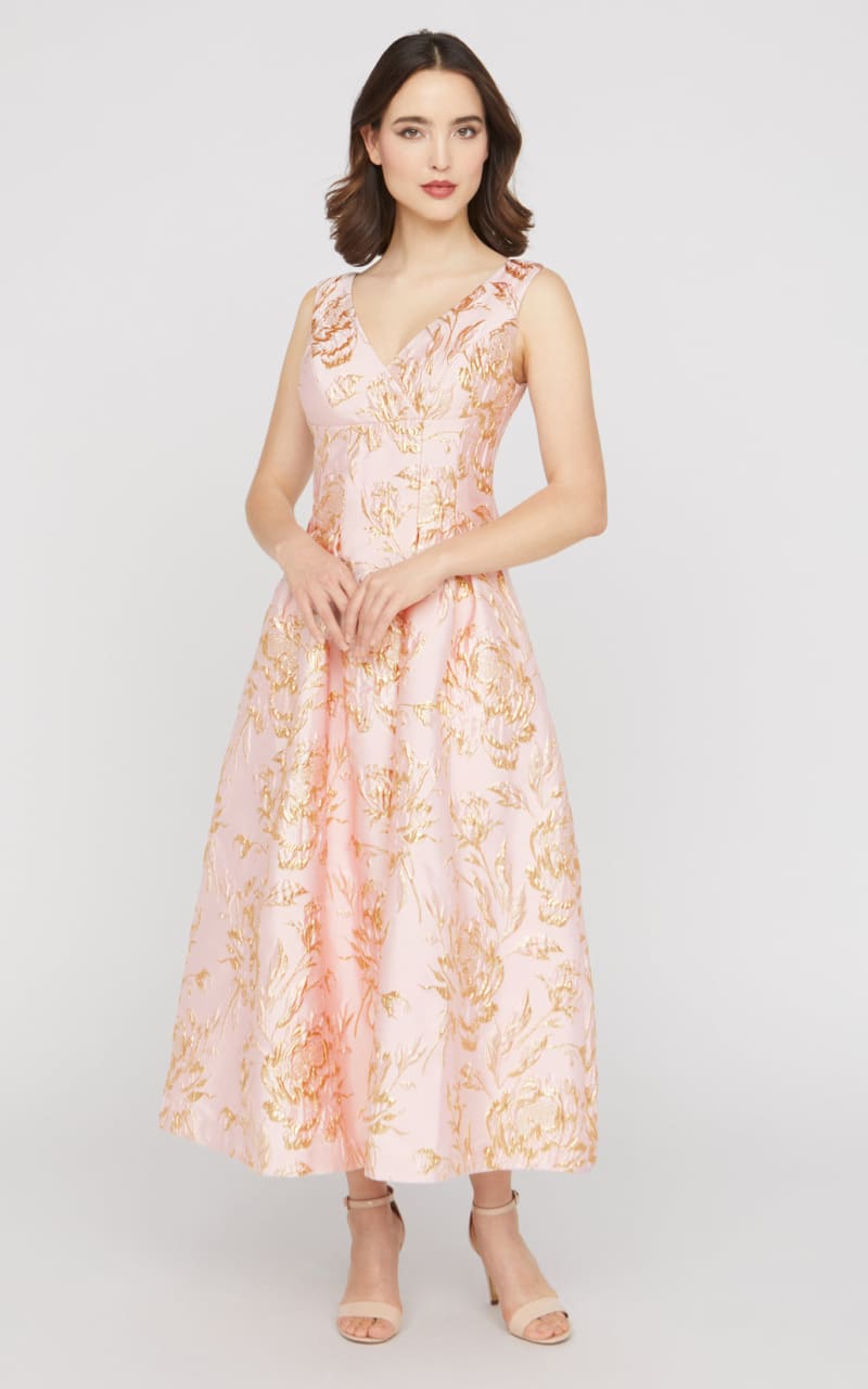 Kay Unger- Saylor Tea Length Dress in Blush - DRESS