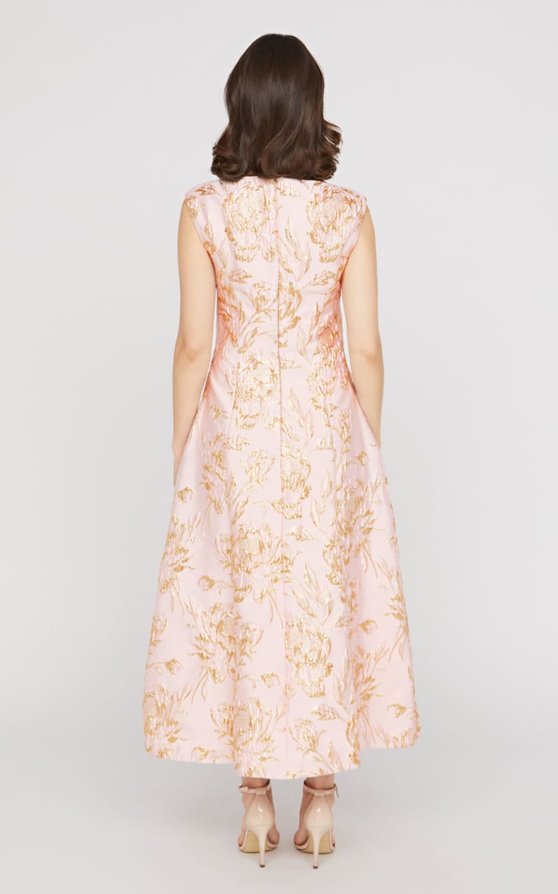 Kay Unger- Saylor Tea Length Dress in Blush - DRESS