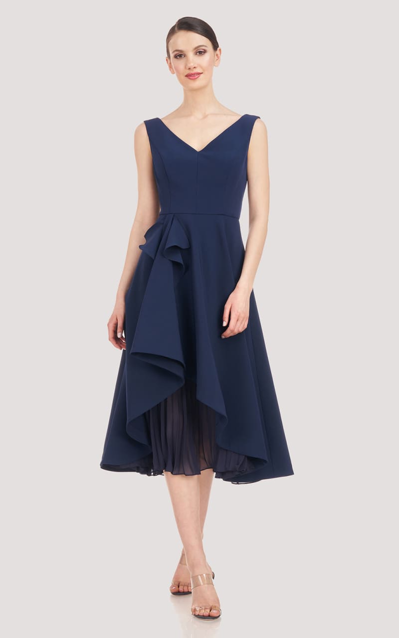 Kay Unger- Begonia Midi Dress in Navy - DRESS