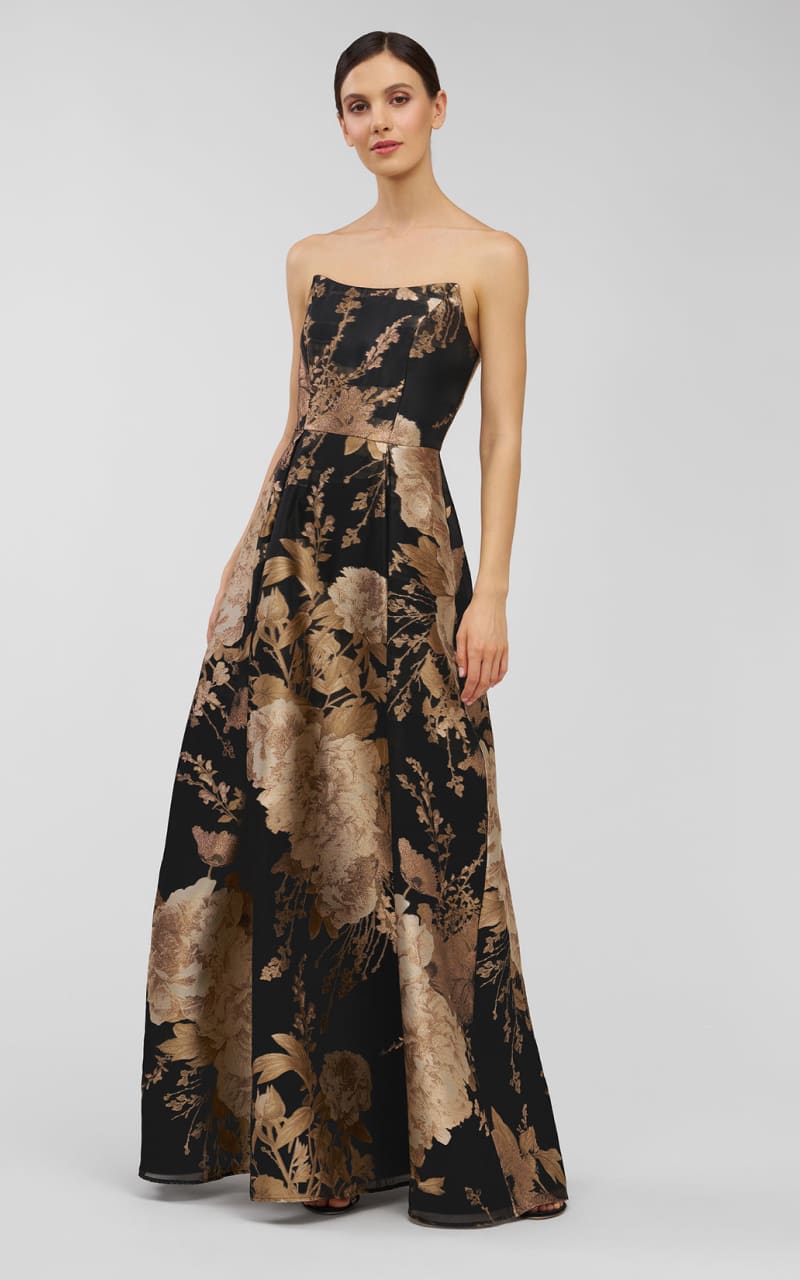 Kay Unger- Willow Gown in Black/Gold - DRESS