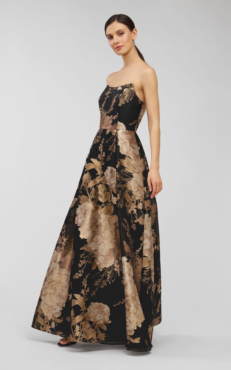 Kay Unger- Willow Gown in Black/Gold - DRESS