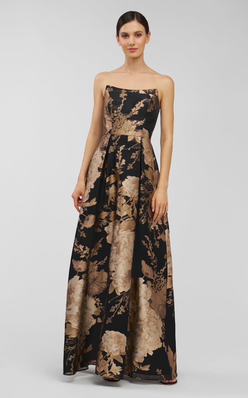 Kay Unger- Willow Gown in Black/Gold - DRESS