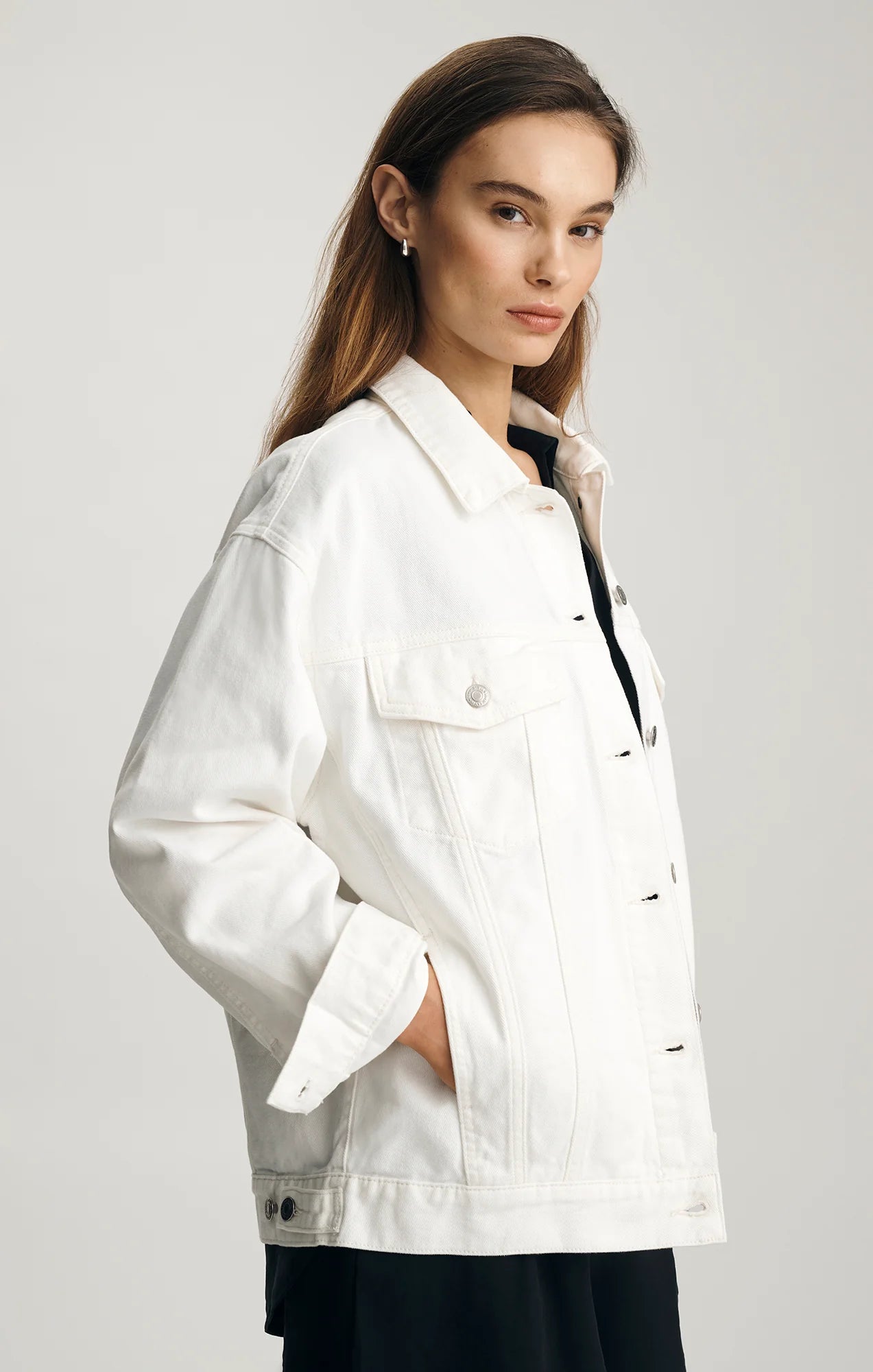 Mavi- Luna Denim Jacket in Off White Denim